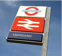 Upminster Train Station and Underground Sign